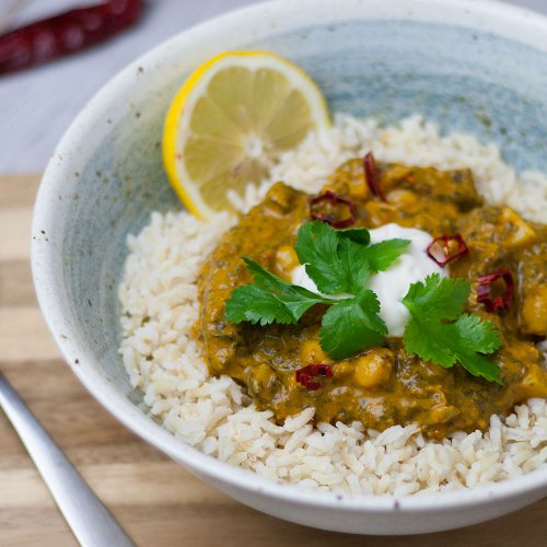 Curry Mit Kichererbsen Und Spinat Vegan Gf Mangold Muskat