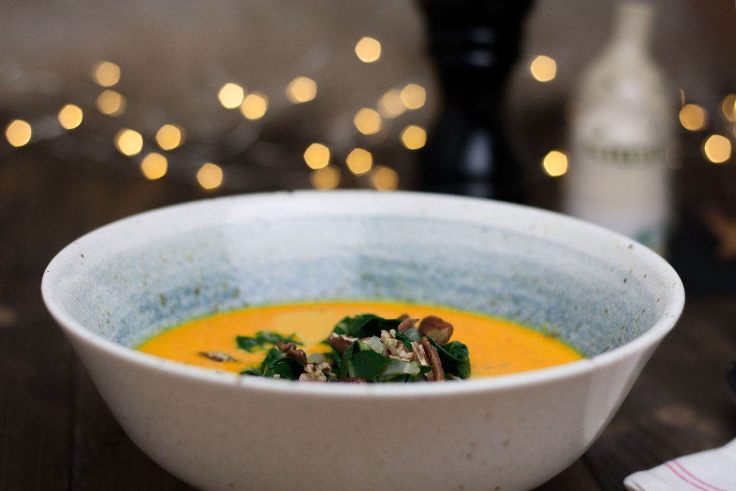 Kürbissuppe mit Mangold vegan