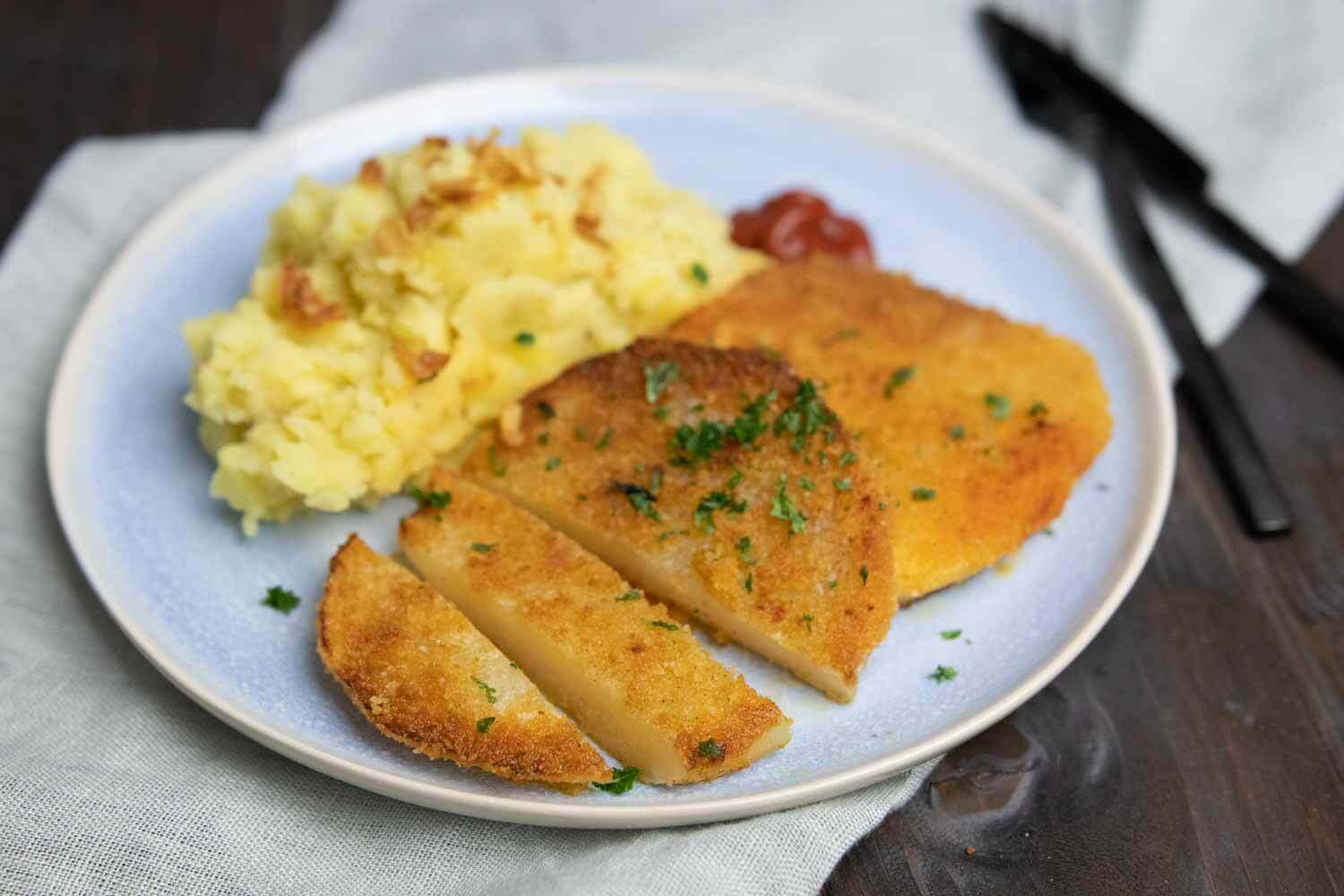 Kohlrabi-Schnitzel - veganes Rezept - Mangold &amp; Muskat