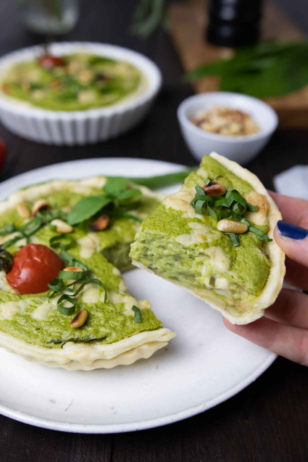 Vegane Bärlauch-Quiches - Mit Bärlauch-Seidentofu-Füllung